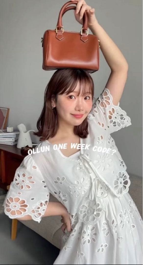 ollun フラワーレースキャミセットドレス