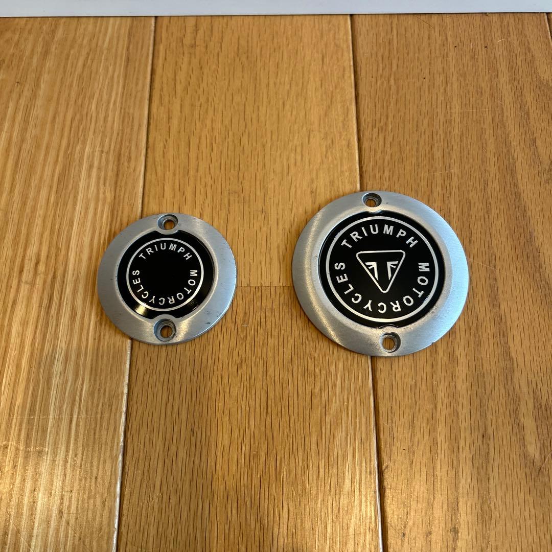 Triumph トライアンフ純正　ジェネレータバッジ　クラッチバッジ　セット