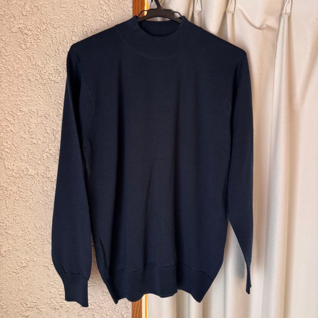 JOHN SMEDLEY ジョンスメドレー　ウールニット ネイビー S