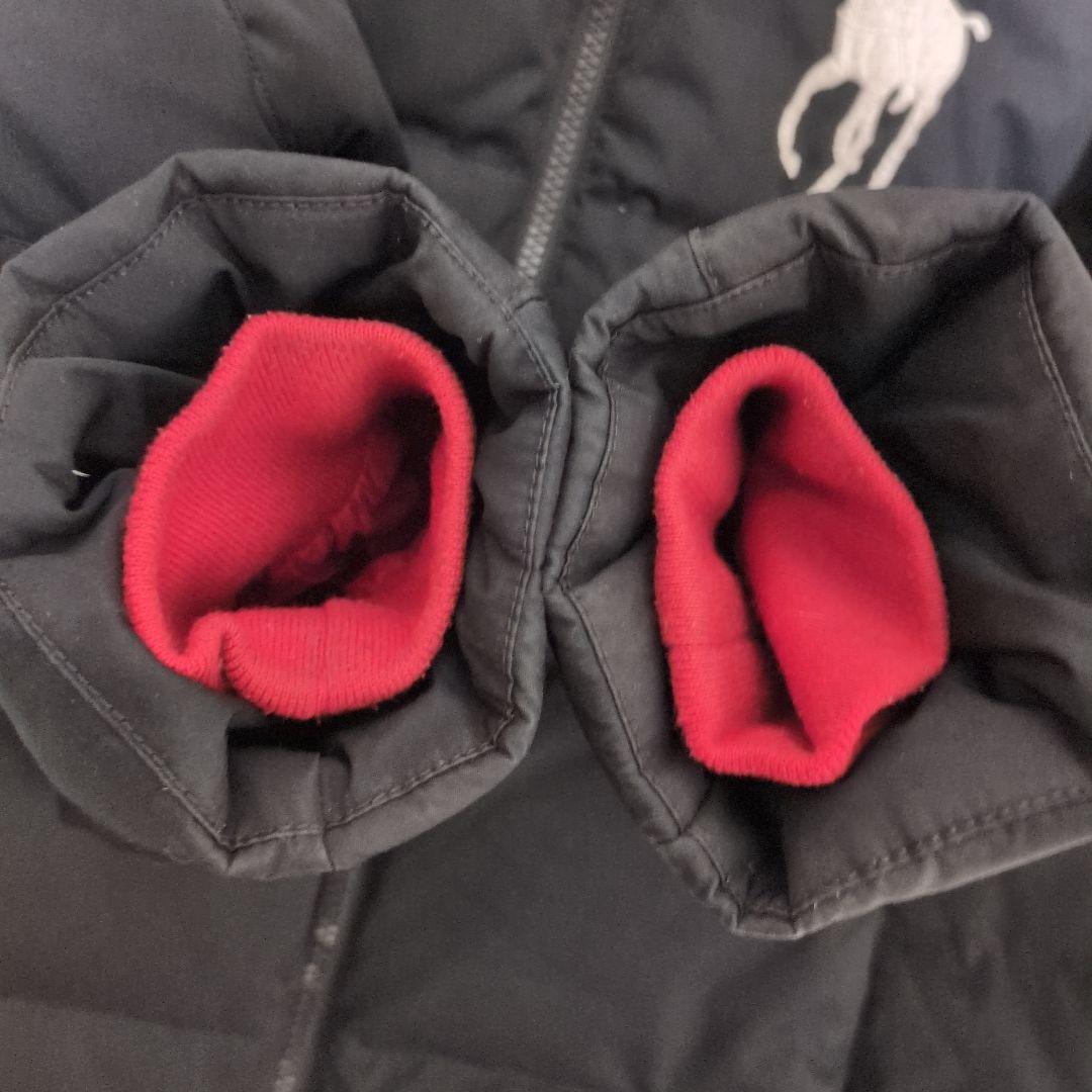 ラルフローレン ビックポニー刺繍 ダウンジャケット フーディ 黒 L14-16