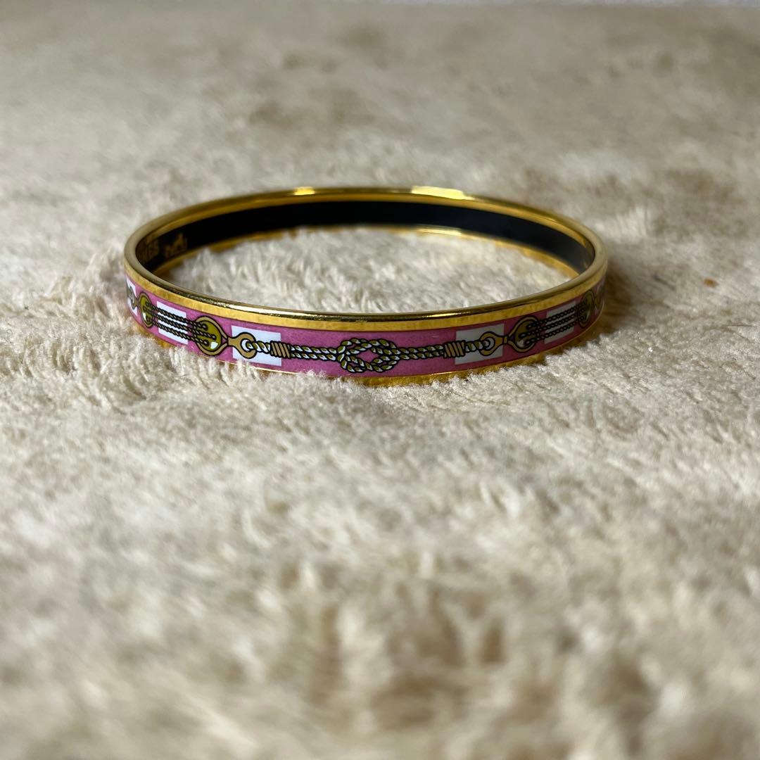 HERMES エルメス エマイユ PM バングル ブレスレット ピンク ゴールド