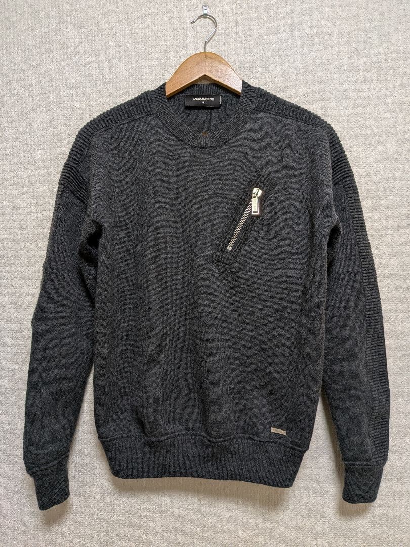 【美品】16aw DSQUARED2 ウールニット ジップデザイン セーター希少