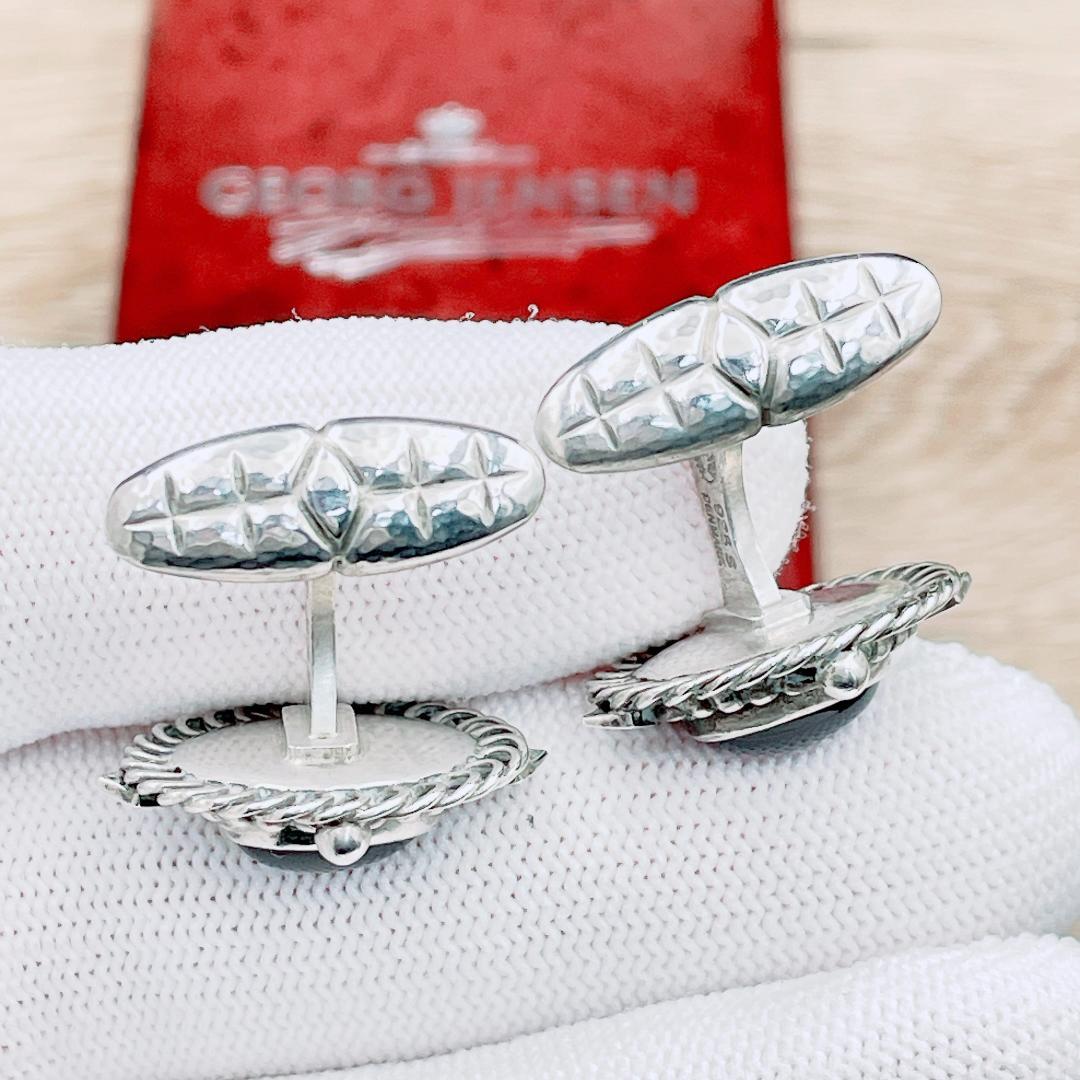 ◇ジョージジェンセン◇19B カフス カフリンクス カフスボタン オニキス Ag