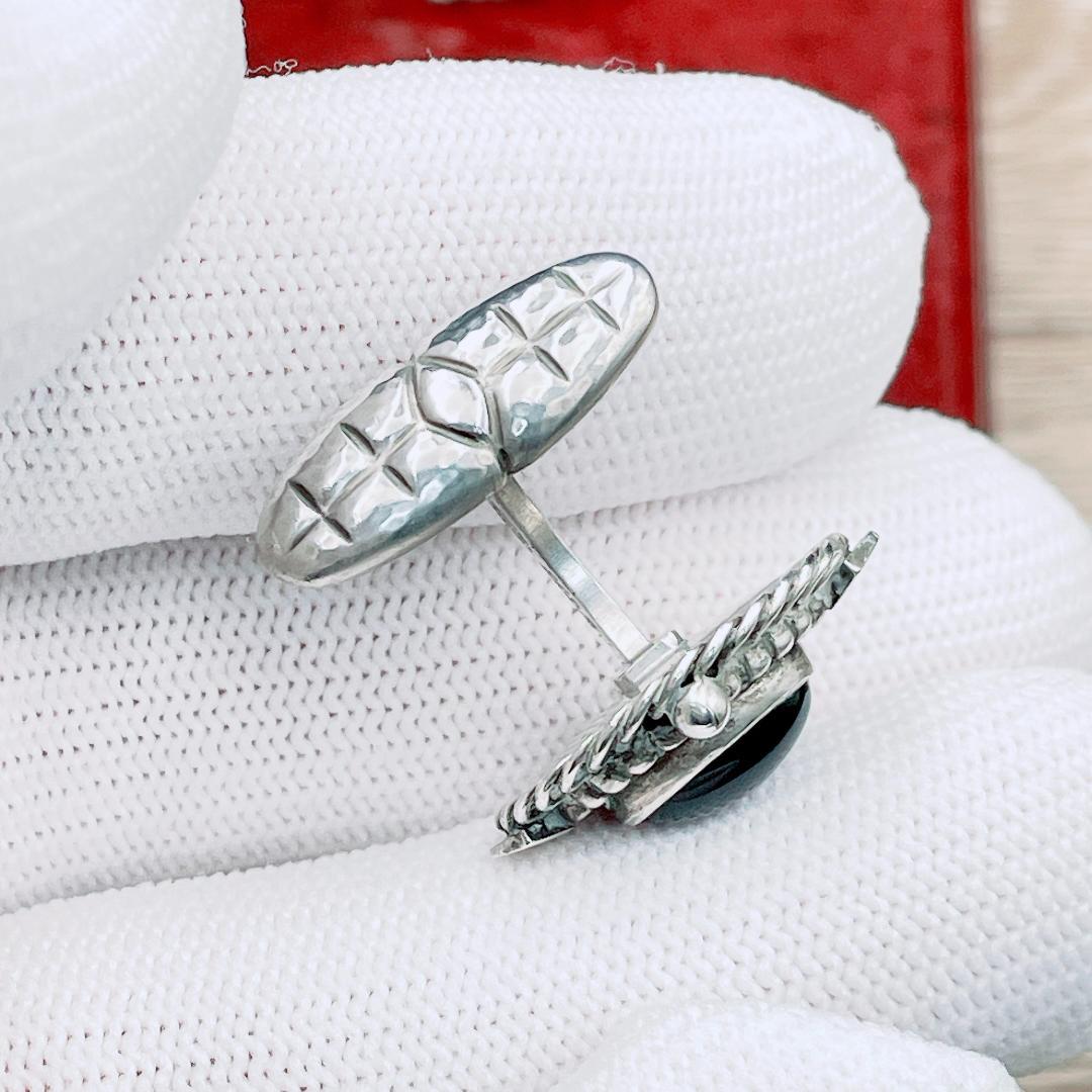 ◇ジョージジェンセン◇19B カフス カフリンクス カフスボタン オニキス Ag