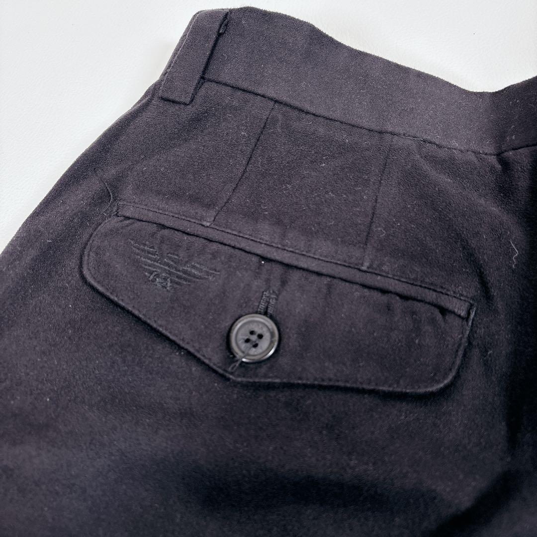 パンツ GIORGIO ARMANI /BLACK cotton Wide Slacks