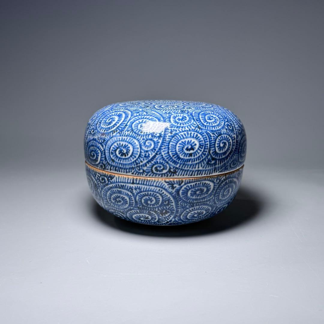 1800年前後　染付蛸唐草蓋物　飴入　インテリア　癒しの造形美