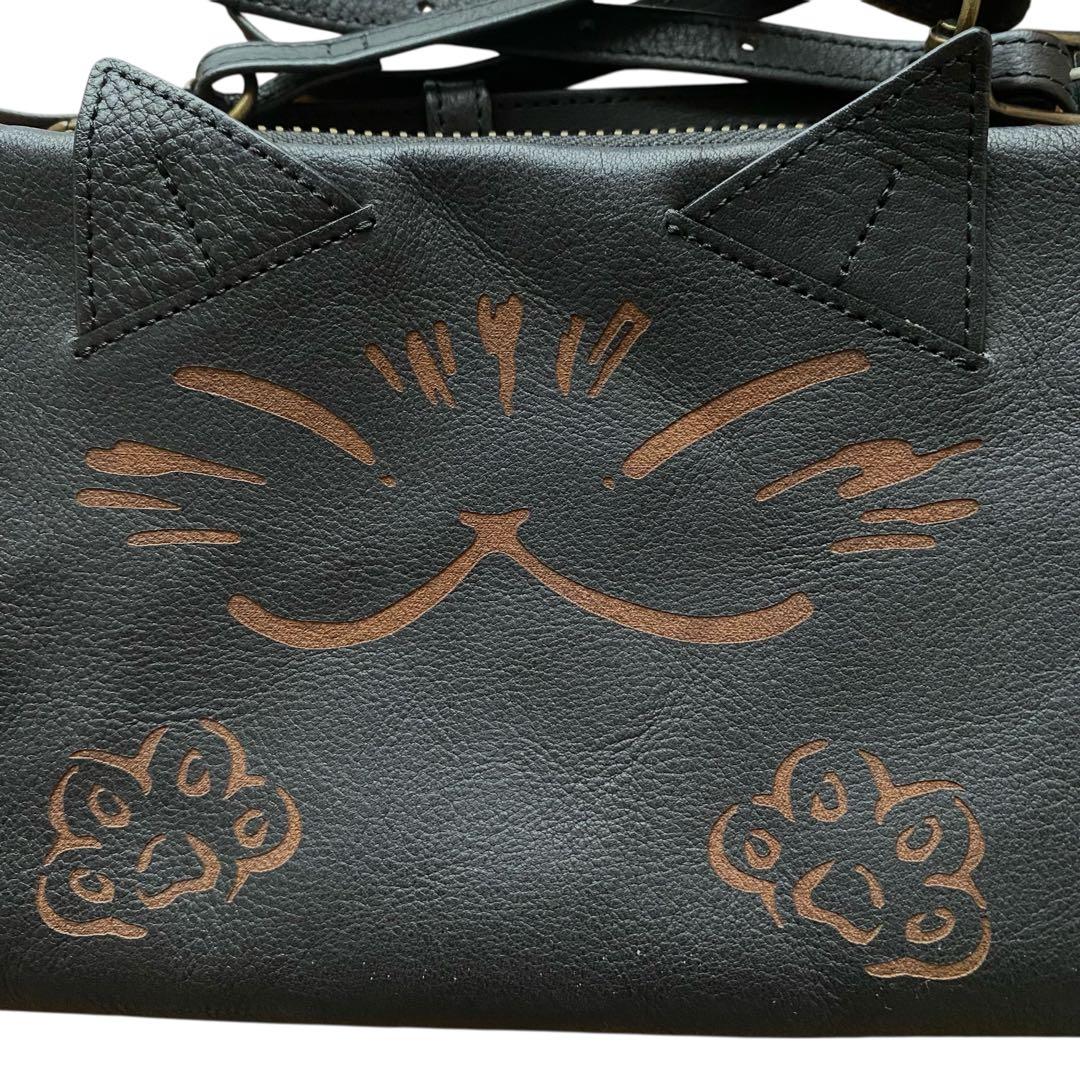 WACHIFIELDわらいねこお財布ポシェット 黒　 わちふぃーるど ダヤン