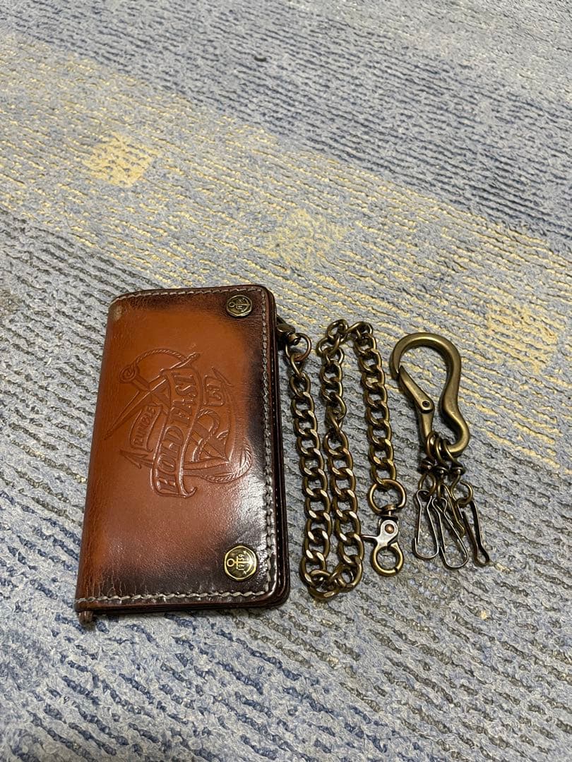 トラッカーウォレットチェーン、キーリング付き。 長財布バイカーウォレット。