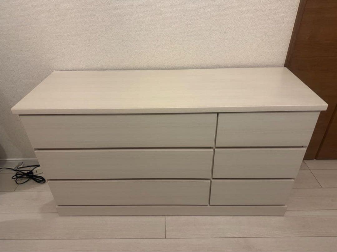 衣類収納 キャビネット ローチェスト ホワイト タンス ナチュラル 完成品