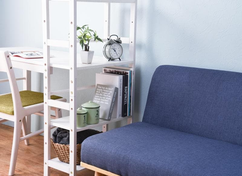 ルリアン　棚付き　ワークデスク　ホワイト　勉強机　収納　幅120