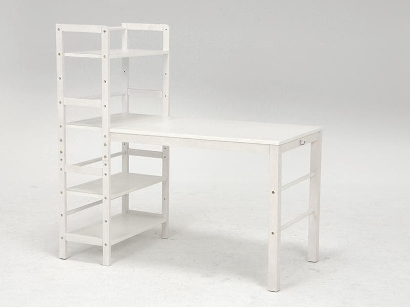 ルリアン　棚付き　ワークデスク　ホワイト　勉強机　収納　幅120