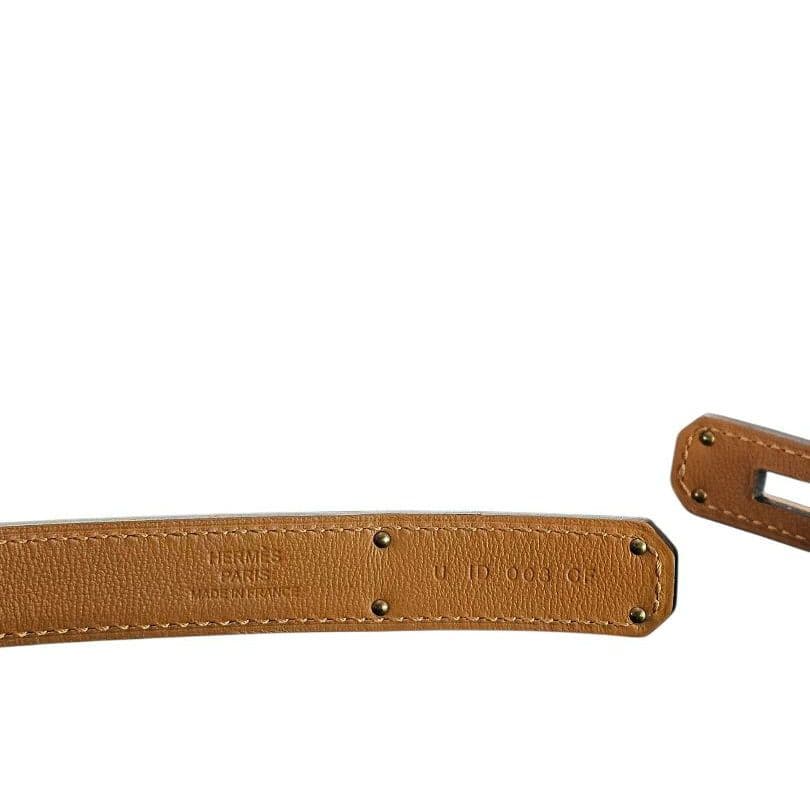 HERMES ケリーベルト　ホワイトレザーベルト ピンクゴールド金具