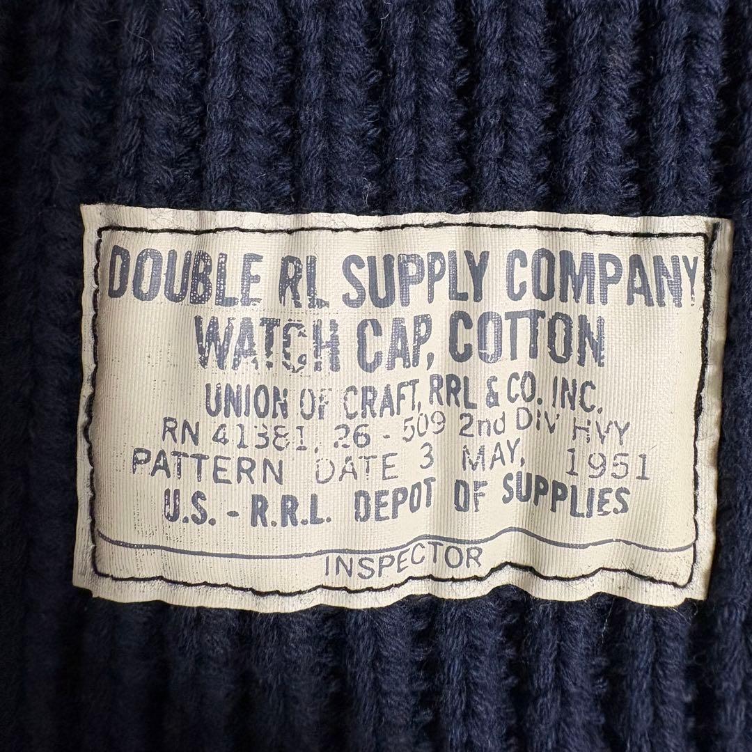 【美品】RRL ニット帽　ネイビー