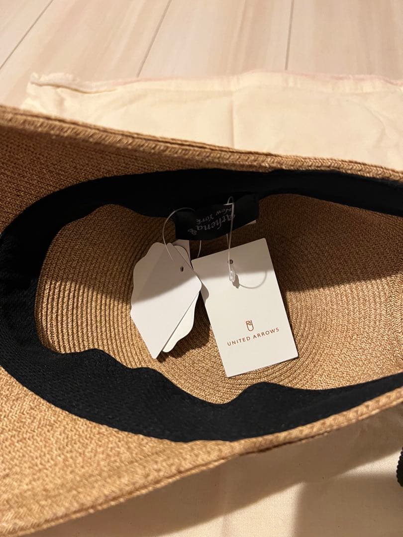 Athena New York 麦わら帽子 UVカット付き