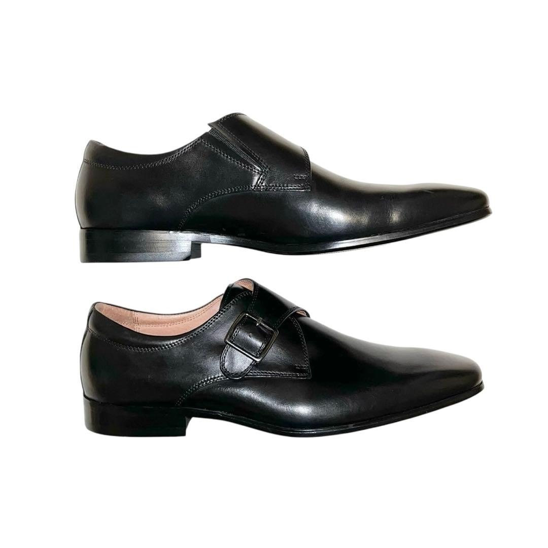 【極美品】◾️フローシャイム◾️モンクストラップ◾️本革◾️ブラック◾️ビジネスシューズ