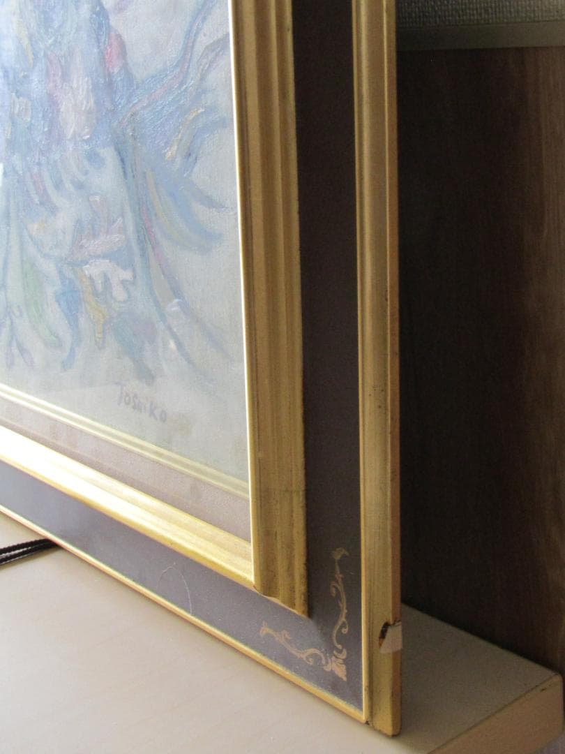 絵画　油絵　ルームインテリア　色とりどりの魚の絵画