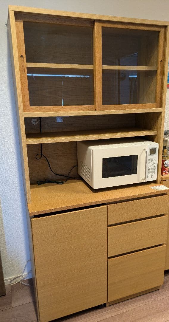 無印良品 食器棚　オーク材カップボード・オープンタイプ　ワゴン別売り　①