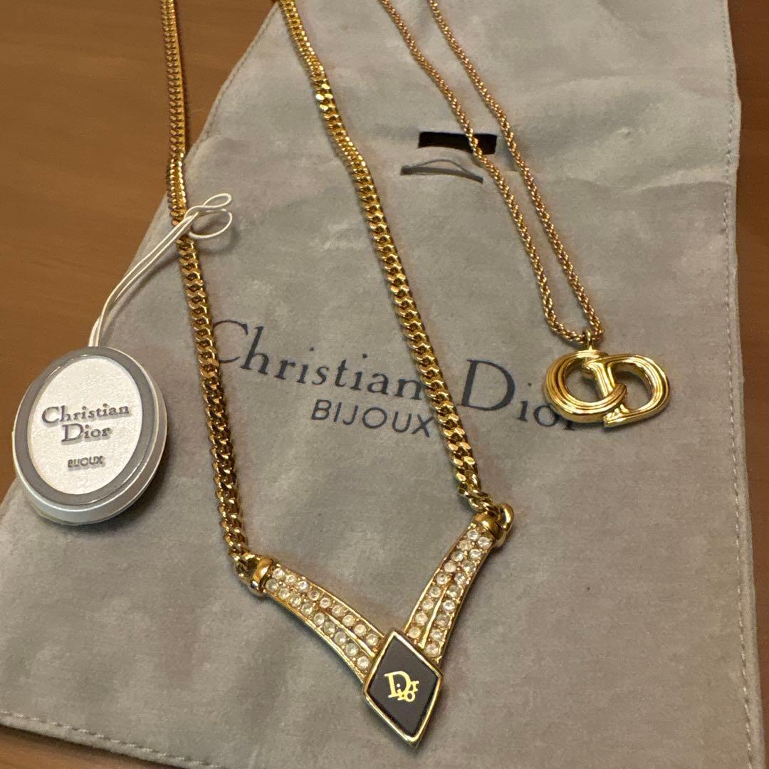 アンティーク　Christian Dior LOGOネックレス　2本セット