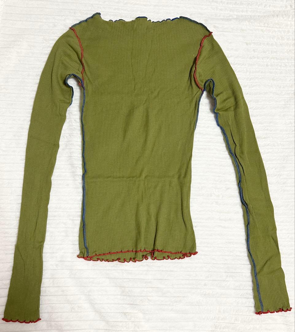 【新品】BASERANGE ベースレンジ カットソー グリーン ブルーオレンジS