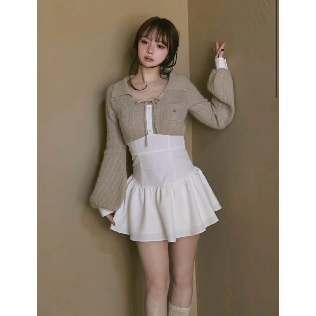 and mary Tess blouse mini dress ベージュ ♡新品