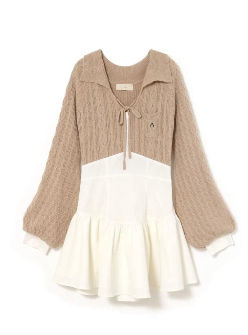 and mary Tess blouse mini dress ベージュ ♡新品