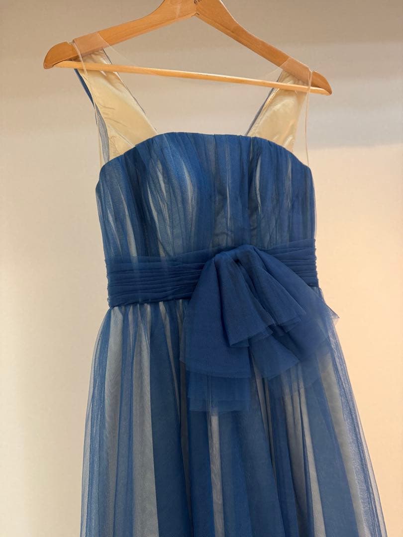 ネイビー　カラードレス　チュール