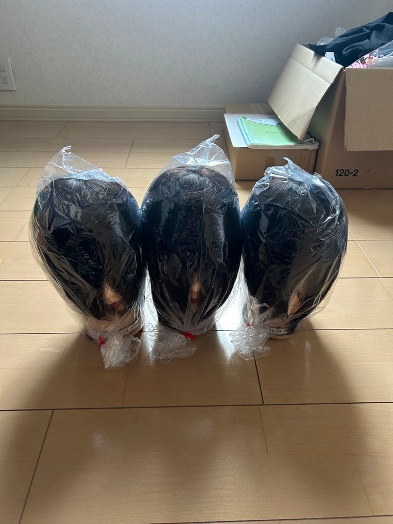 お買い得！即日発送可能！美容師実技試験用カットウィッグ 3個セット 12-13