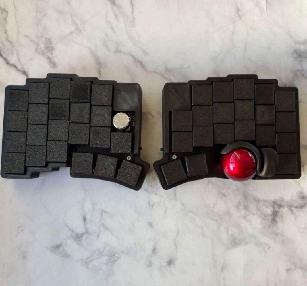 新品　無線化Keyball39 自作キーボードroBa　黒基盤