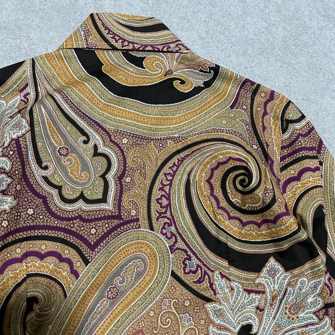 美品✨エトロ　ETRO ペイズリー総柄シャツ　長袖　ベージュ　パープル