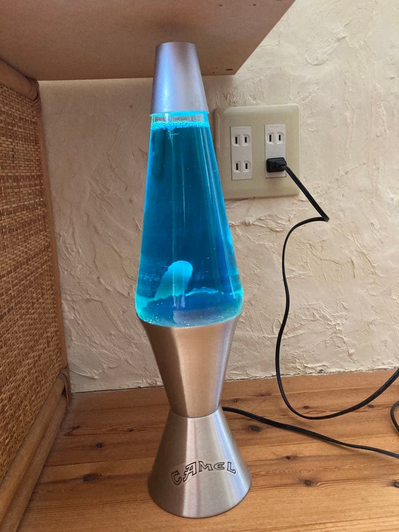 【アンティーク】ラバライト ランプ 青×白（本体:シルバー）限定Camel