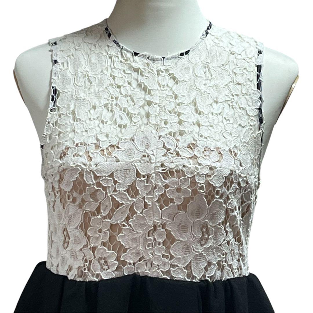 【美品】ヨーコチャン　レースドッキングギャザーワンピース　40 L