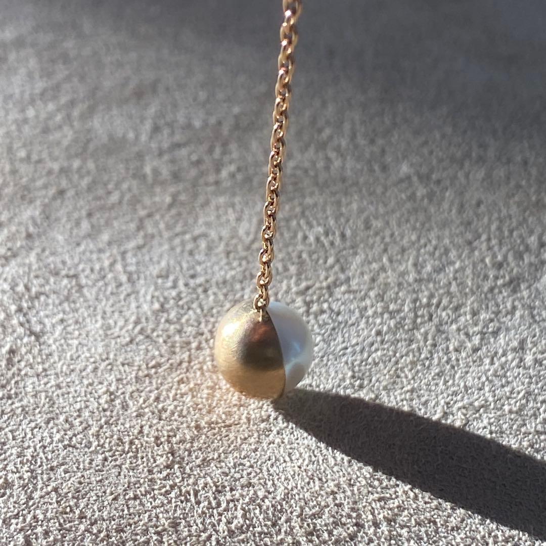 SHIHARA シハラ Half Pearl Chain Pierce 90°