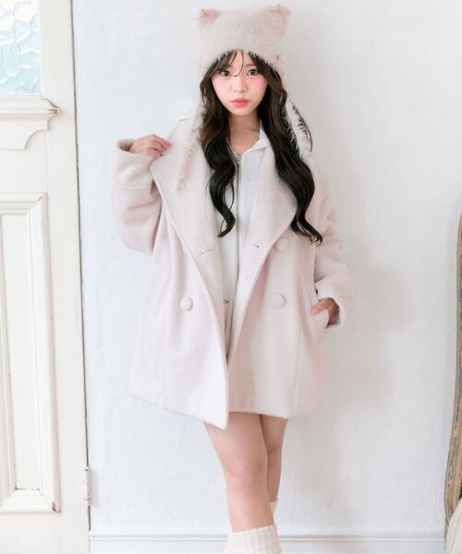 OLIVE des OLIVE シャギーコート ピンク