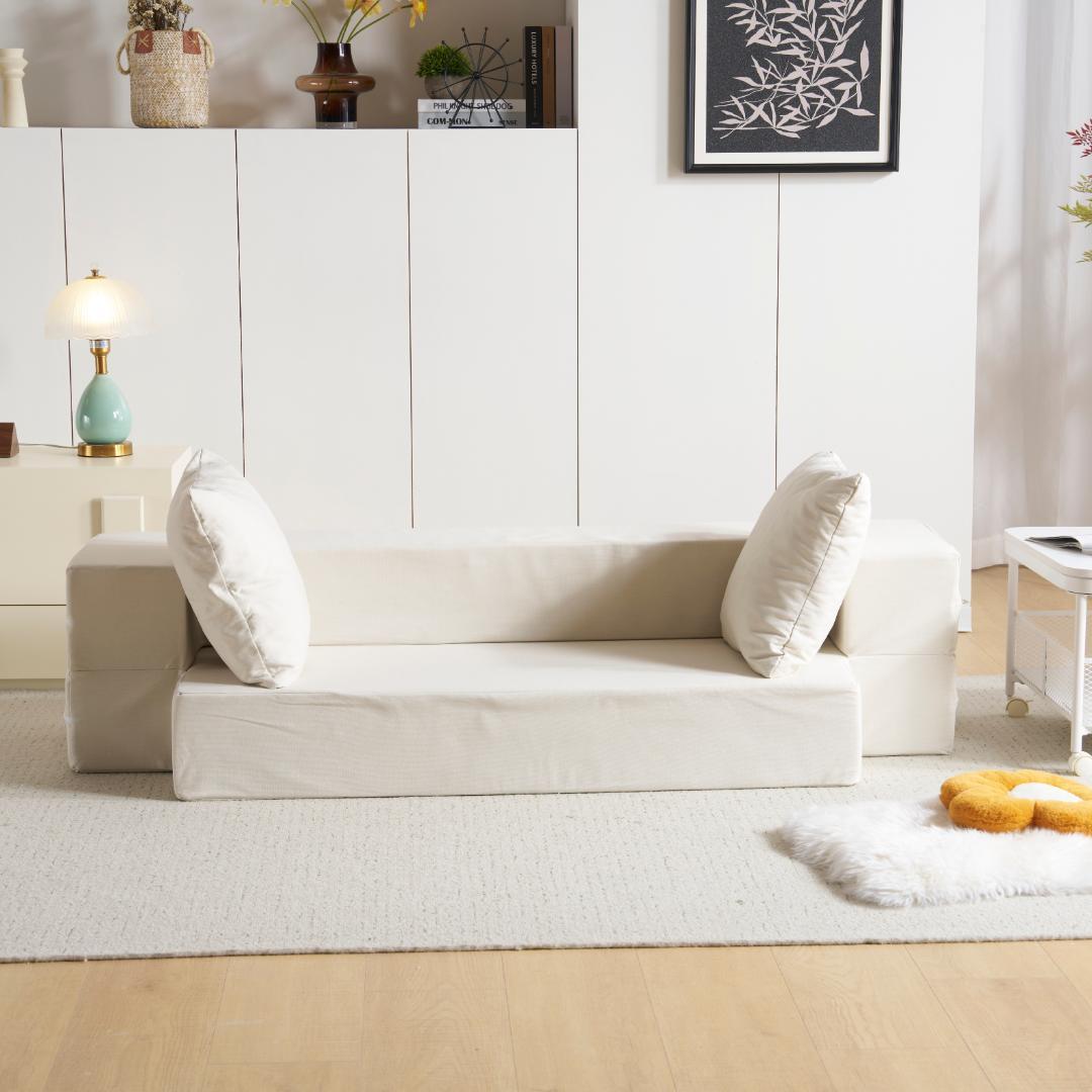 2人掛けソファベッド 組立て不要 フロアソファ コンパクト ローソファ ソファー