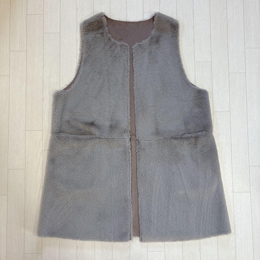 美品 レリアン リバーシブルロングジレ 13号+ 大きいサイズ 2way