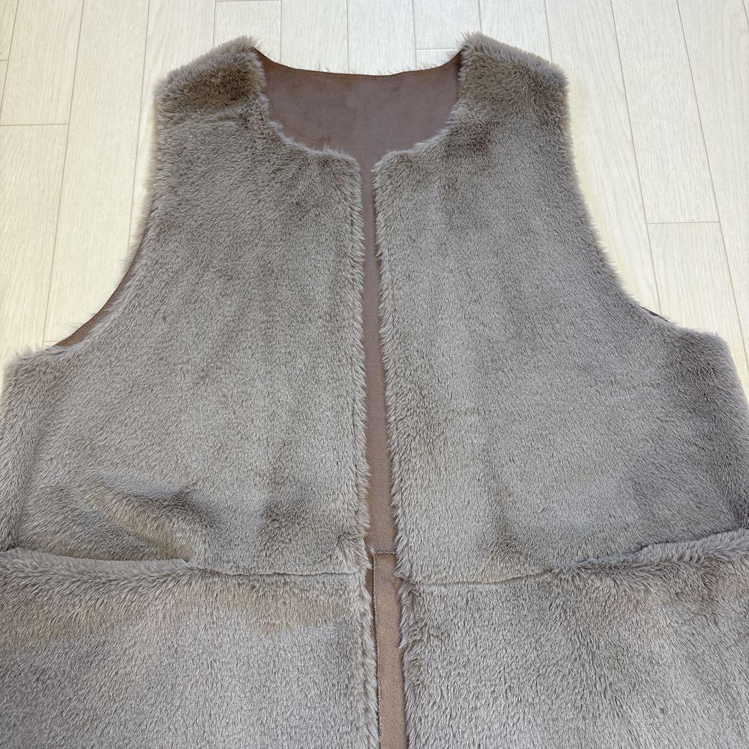 美品 レリアン リバーシブルロングジレ 13号+ 大きいサイズ 2way