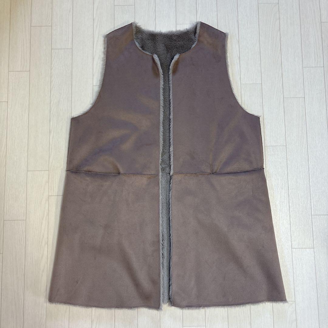 美品 レリアン リバーシブルロングジレ 13号+ 大きいサイズ 2way