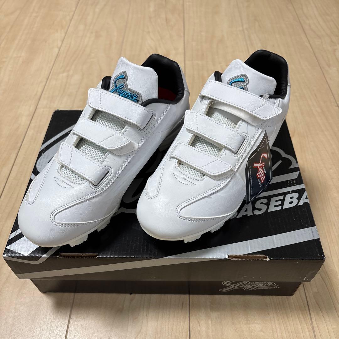 ポイントスパイク　ホワイト ベルクロ式　25.5cm