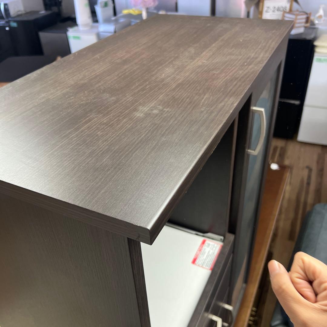 80cm ニトリ　食器棚　キッチンボード　レンジボード　ライトブラウン