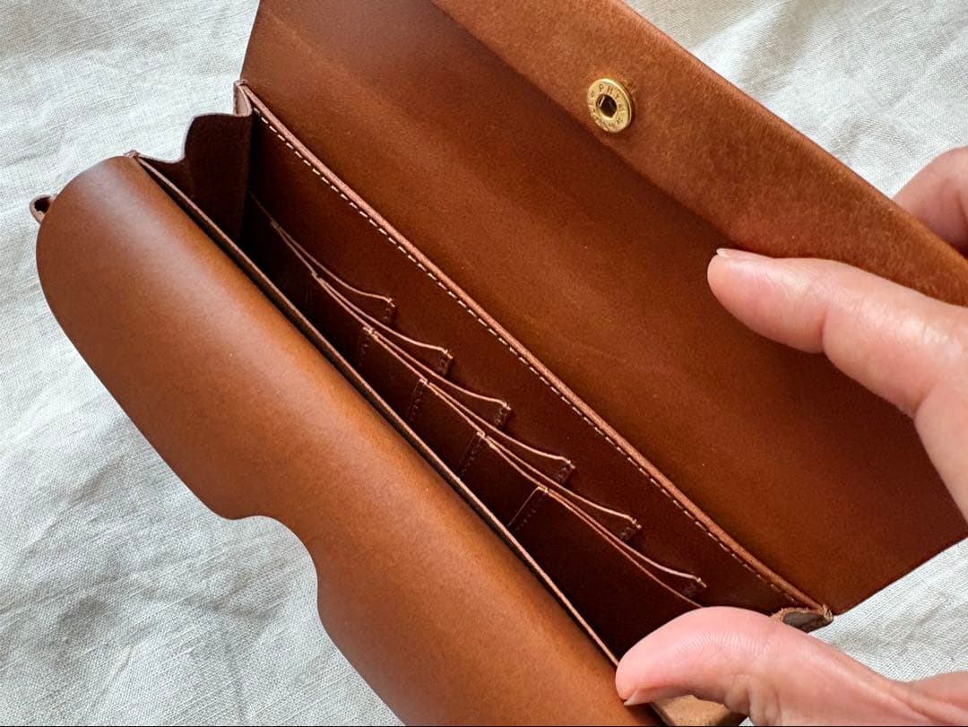 safuji 長財布（ホック）キャメル