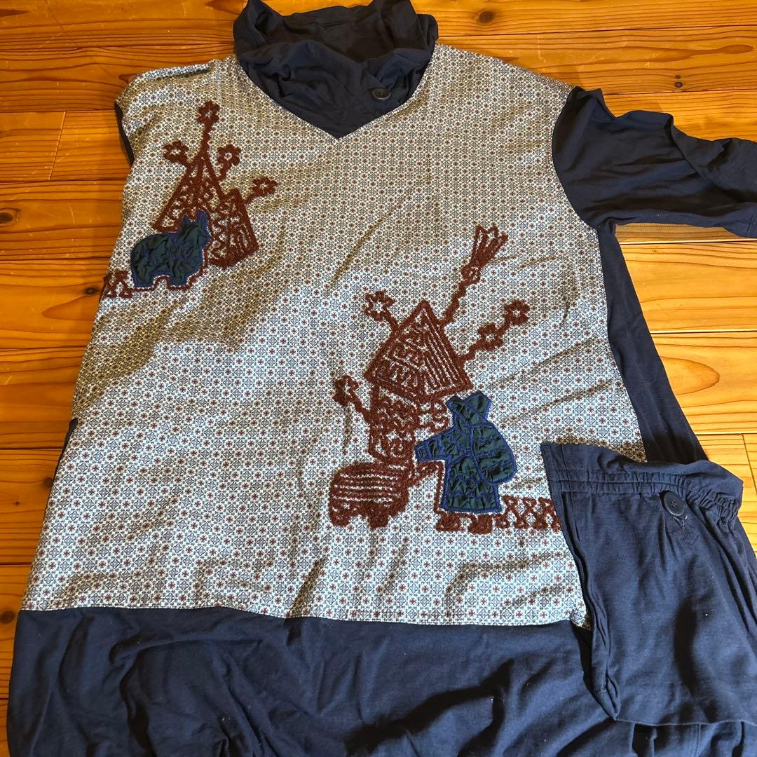 アン吉　チュニック 五分袖 ネイビー