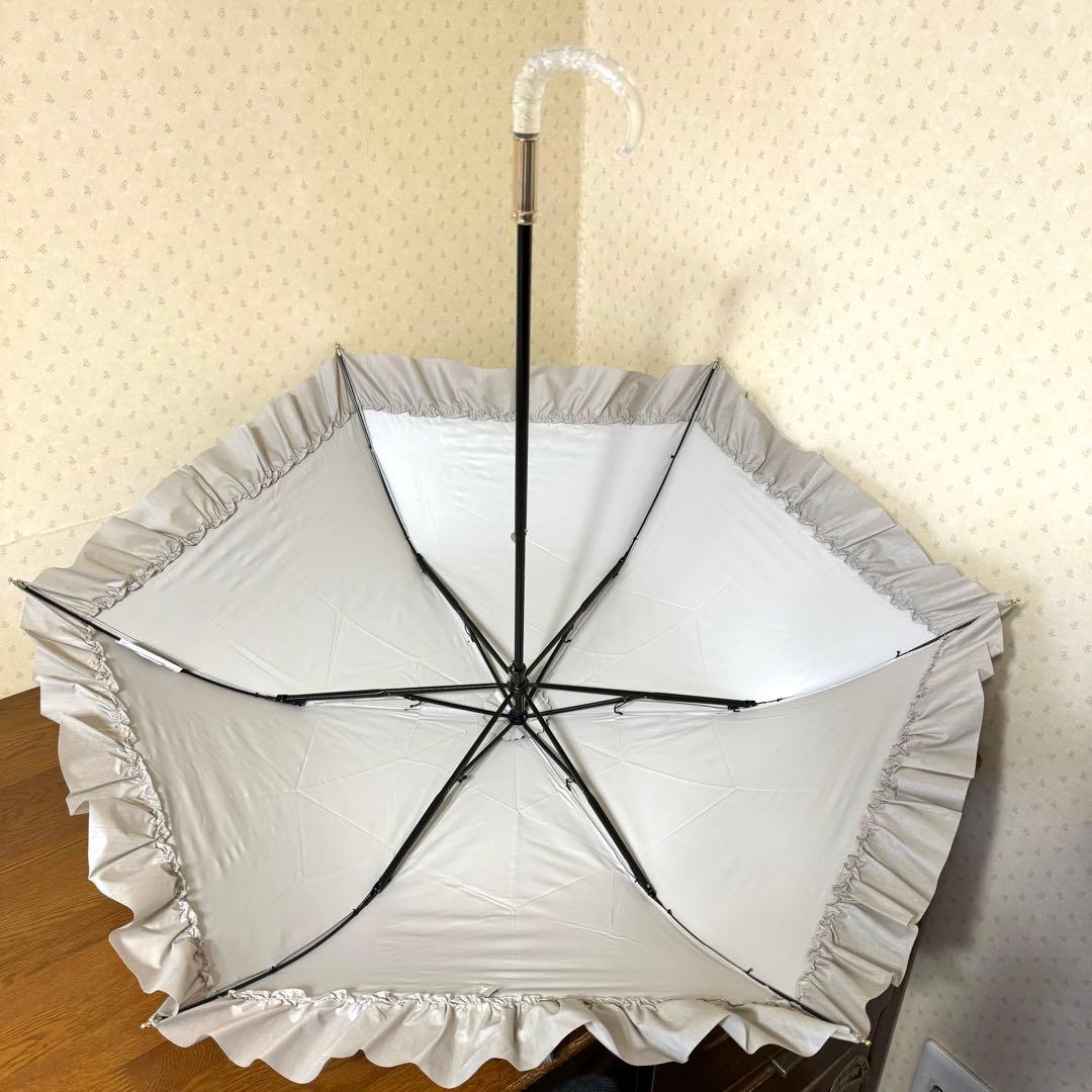 ★新品★ジルスチュアート　晴雨兼用　フリル　日傘　トップフラット　遮光　遮熱