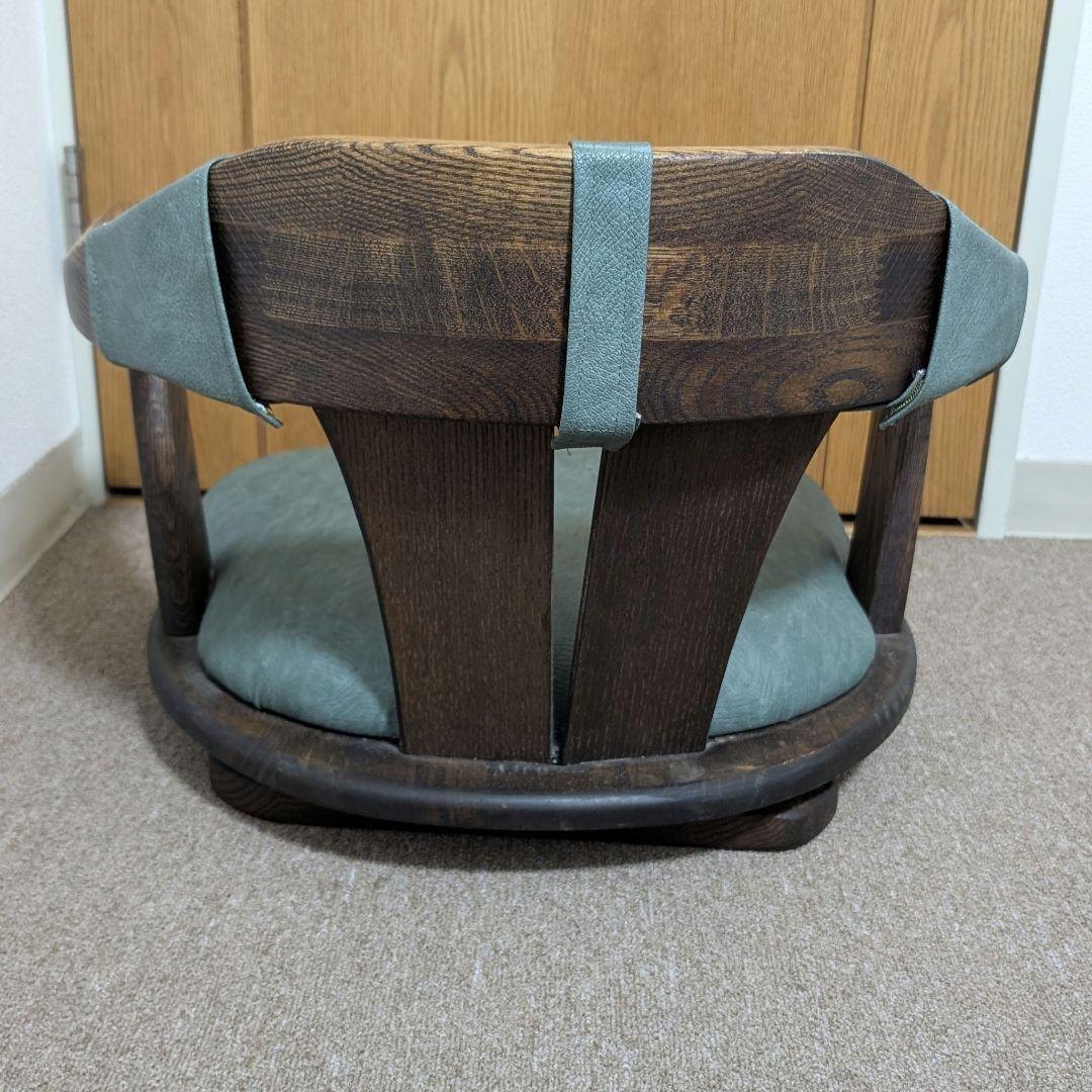 タモ材　座椅子　回転　高級家具　昭和レトロ　アンティーク　希少