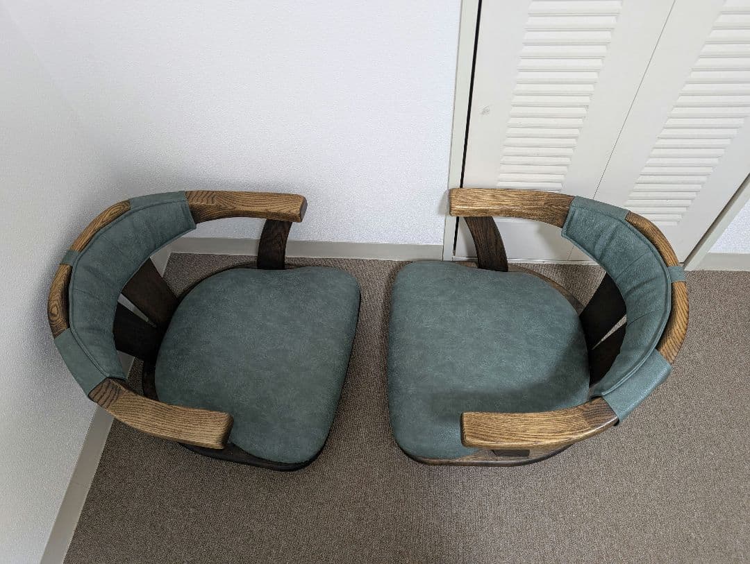 タモ材　座椅子　回転　高級家具　昭和レトロ　アンティーク　希少