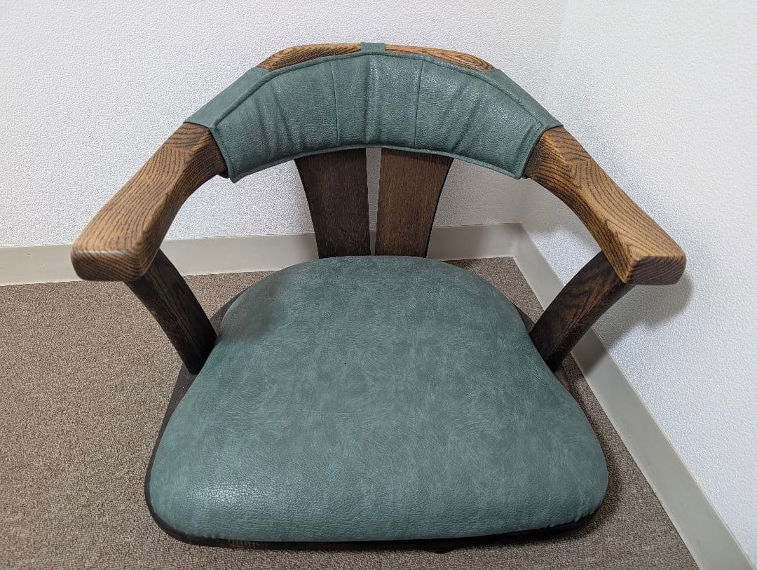 タモ材　座椅子　回転　高級家具　昭和レトロ　アンティーク　希少