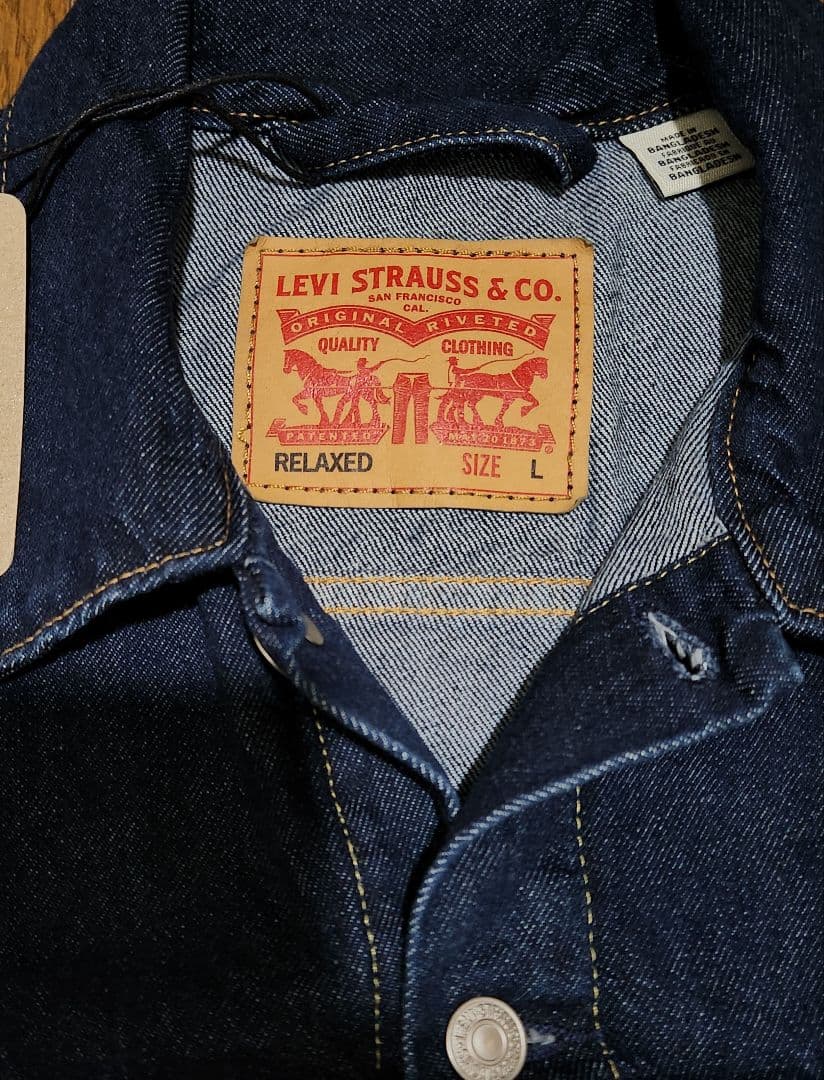 リーバイス 2ND トラッカーJKT L 501 セットアップ 濃紺 W34