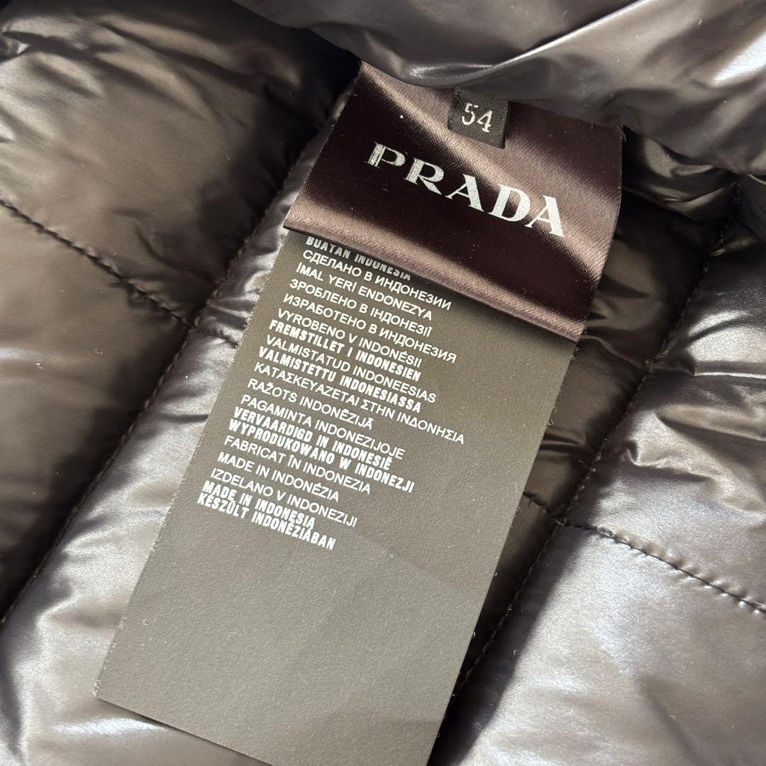 極美品 54/XL相当 PRADA プラダ ダウンベスト バイカー ブラック