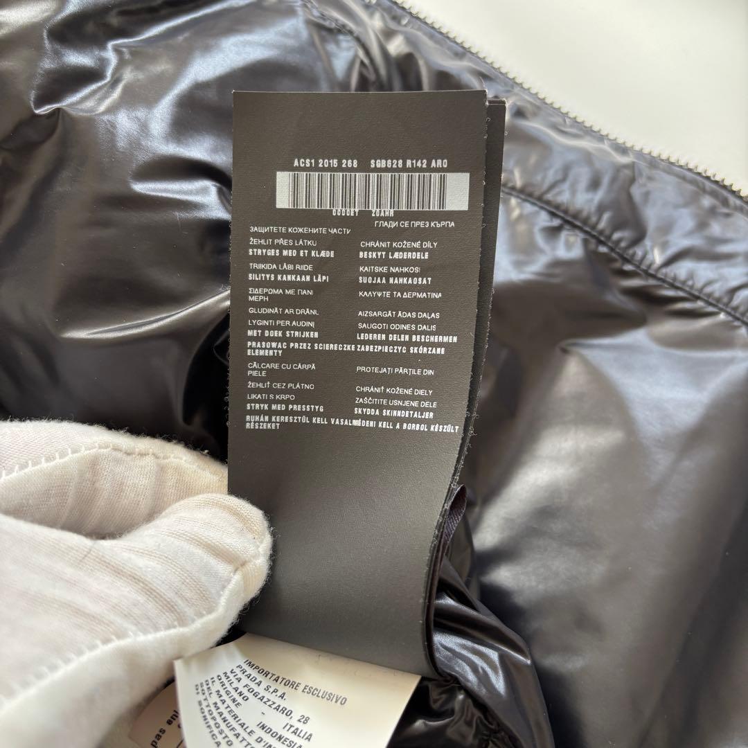 極美品 54/XL相当 PRADA プラダ ダウンベスト バイカー ブラック