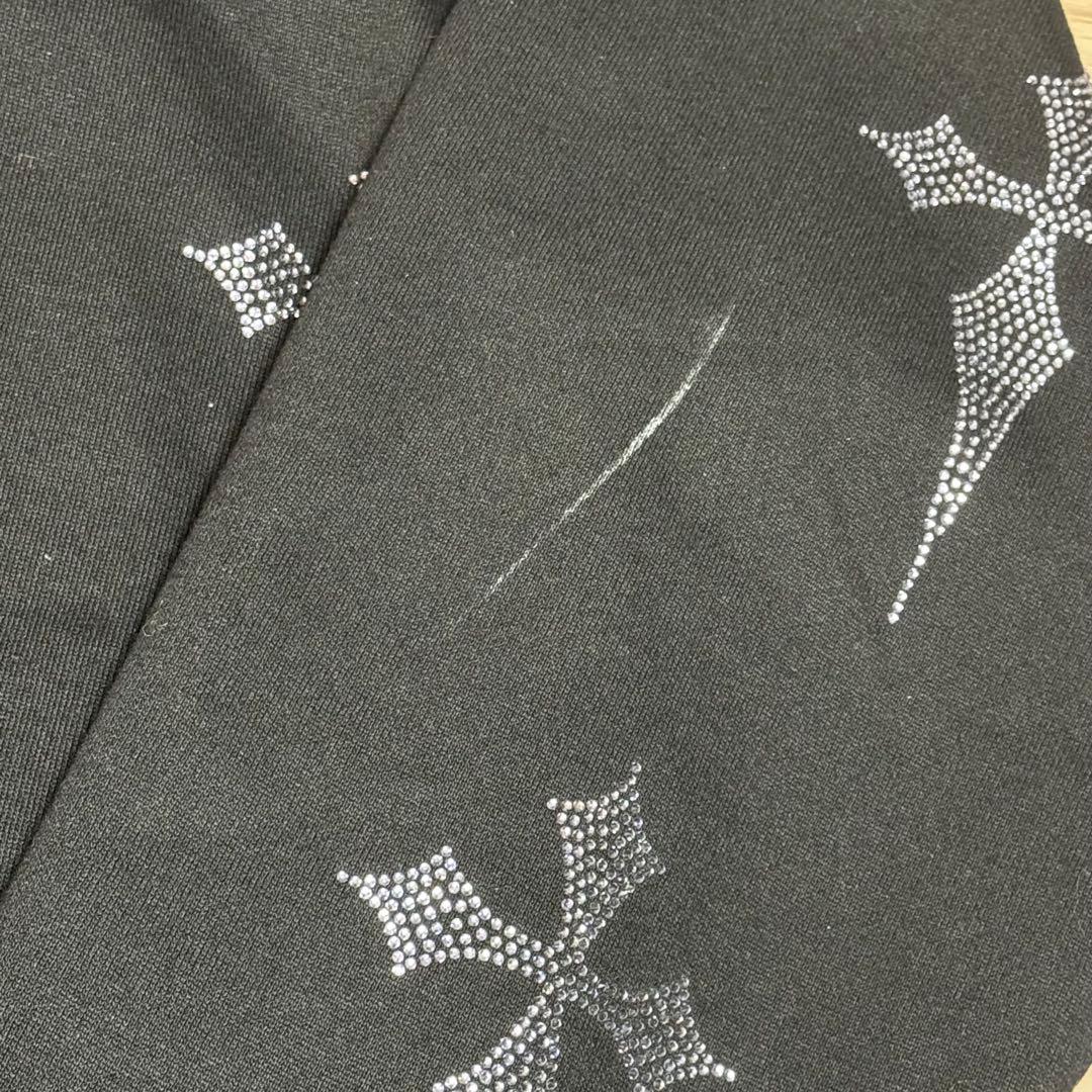 REFLEM レフレム クロス総柄 ラインストーン 十字架 パーカー 黒×紫