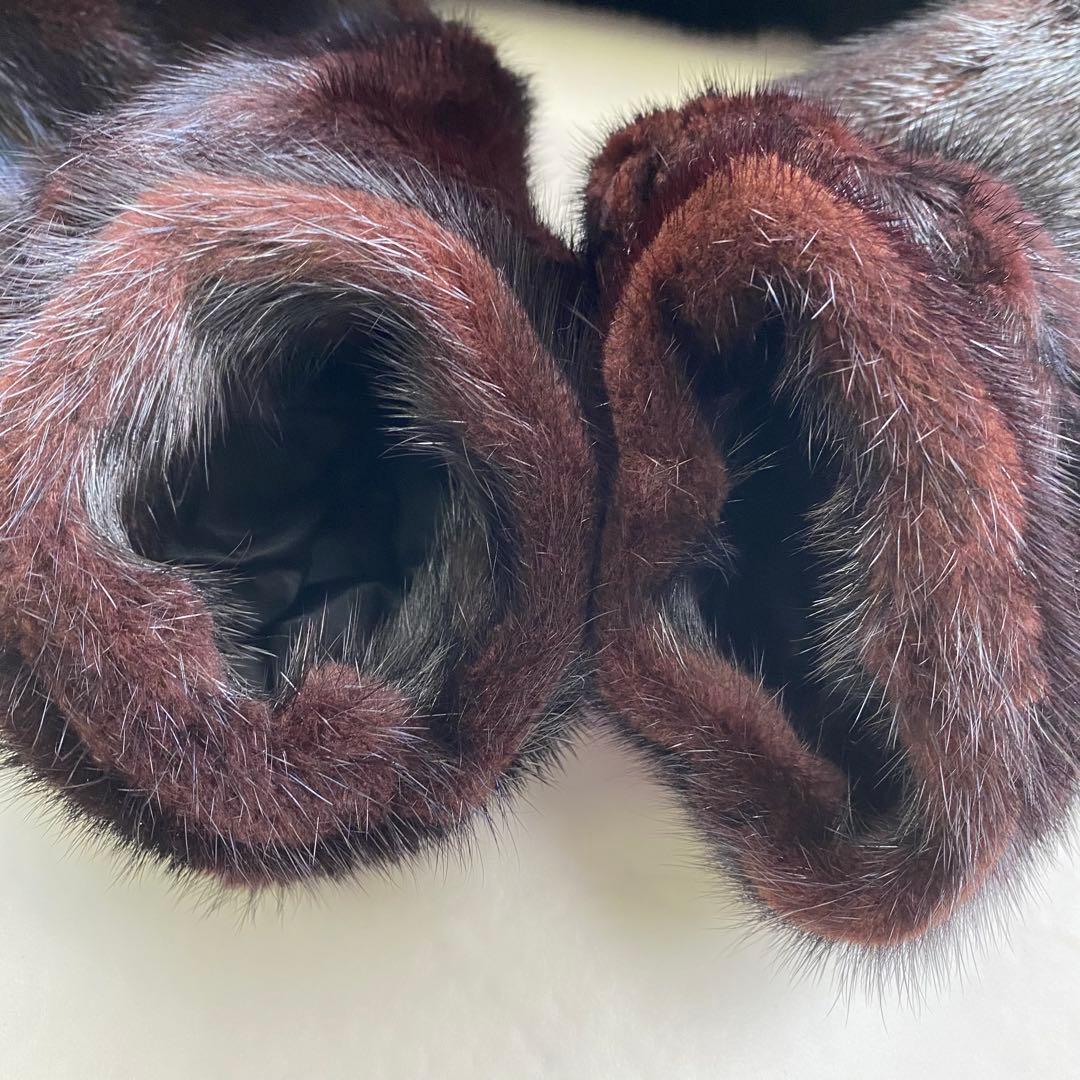 美品★SAGA MINK 金サガ ノーカラーコート リアルファー 15